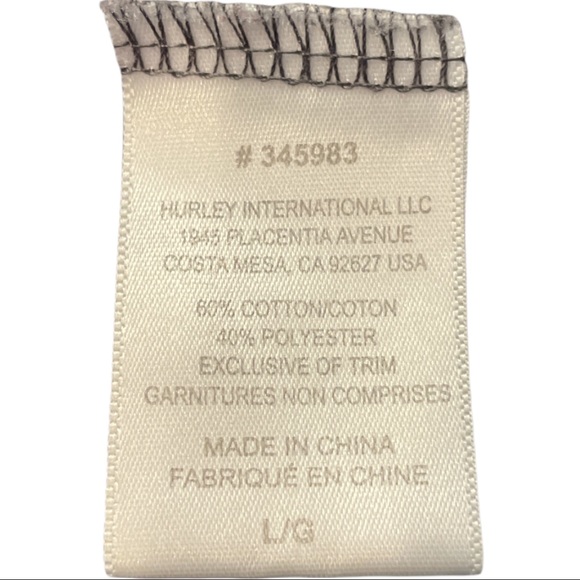 Well worn Hurley zip up sweater for men size Large (L) - Picture 6 of 7